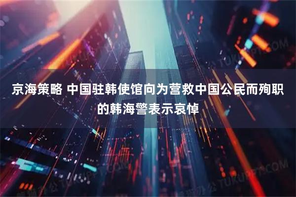 京海策略 中国驻韩使馆向为营救中国公民而殉职的韩海警表示哀悼